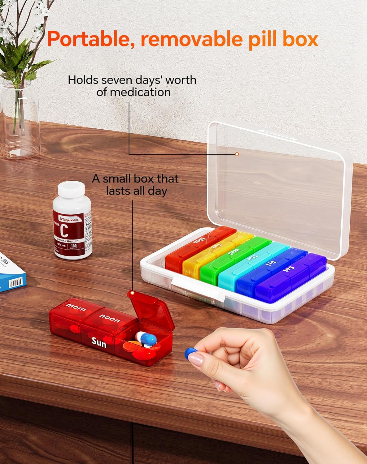 Skiennix 4-Tier Medicine Cabinet Organizer - Stylish Leather Handle & Portable Pill Organizer | Versatile Storage Solution for Home Emergencies