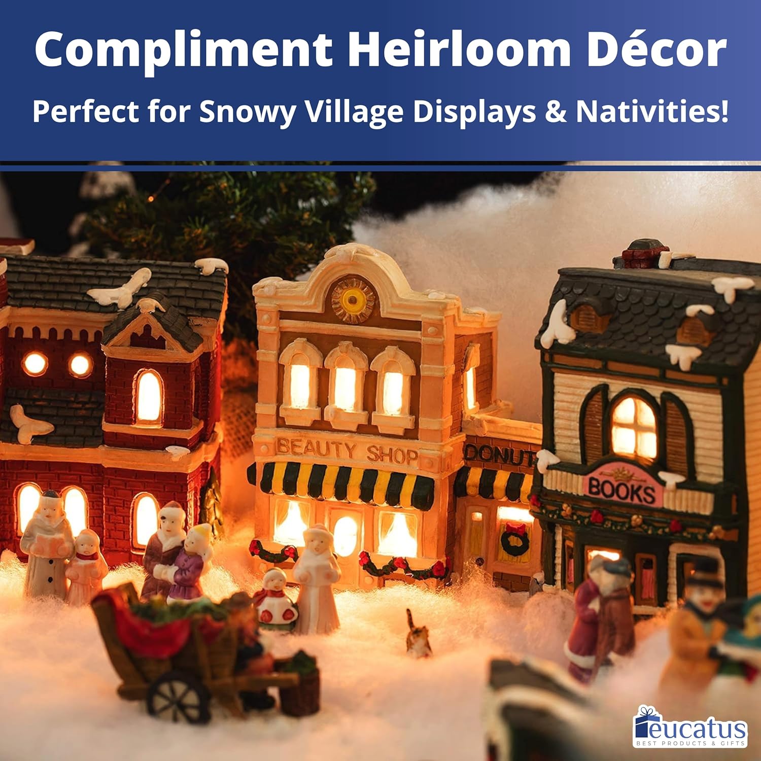 Skiennix Fake Snow Fluff Sheet - 15 Sqft Fluffy Cotton-Like Christmas Decoration for Mantle & Tabletop