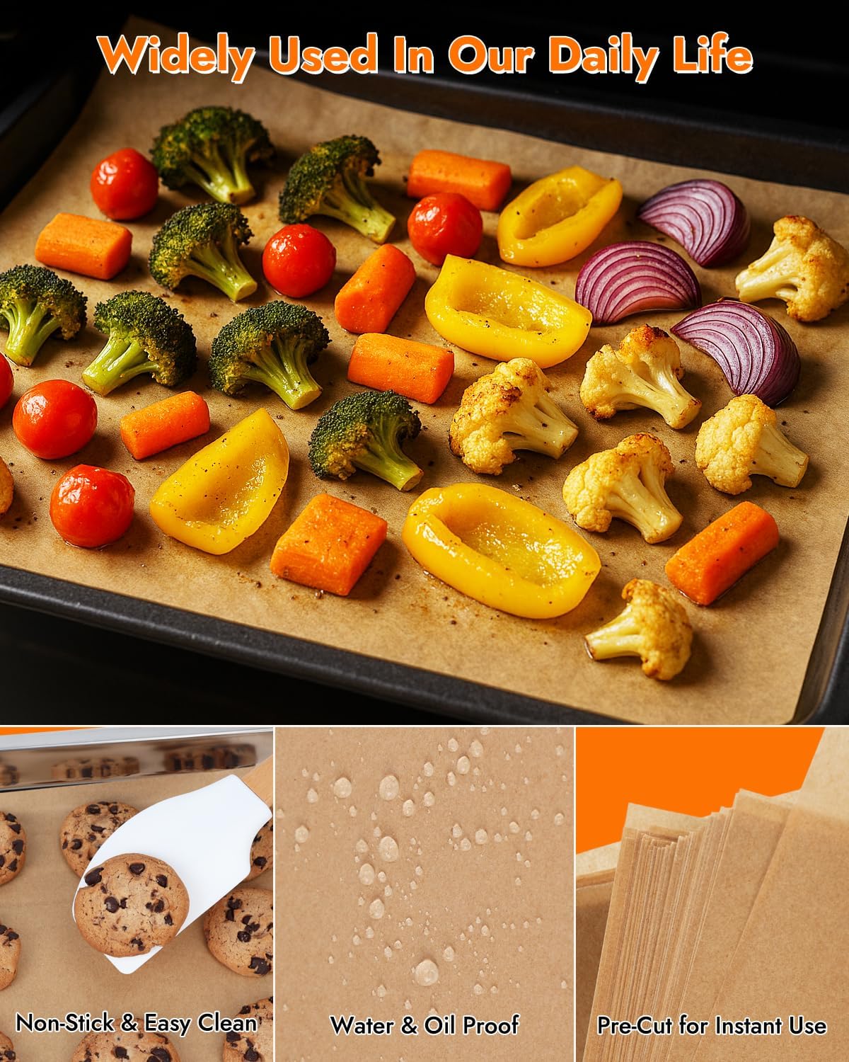 YQL Unbleached Parchment Paper Sheets - 150PCS Pre-Cut 9x13 Inch Non-Toxic Baking Liners