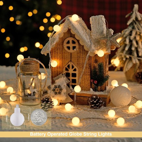 JMEXSUSS Battery Operated Christmas Lights - 100 LED Waterproof String Lights | 33ft Warm White with Remote Timer for Indoor/Outdoor Decor