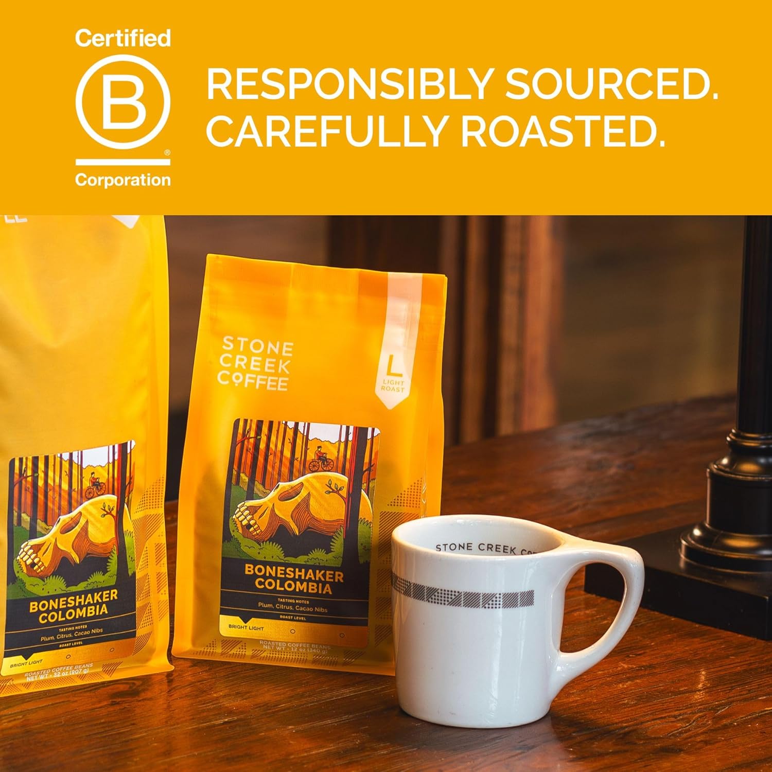 Stone Creek Coffee Light Roast Whole Bean Coffee - Smooth Specialty Beans with Juicy Citrus Notes | 12 Ounce