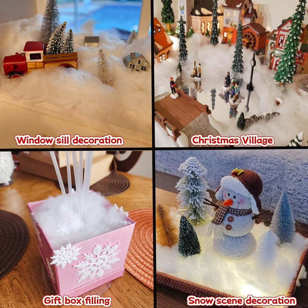 Skiennix Christmas Fake Snow | Artificial Snow Fluff Decoration | Flame Resistant Indoor Blanket (5.6 OZ)
