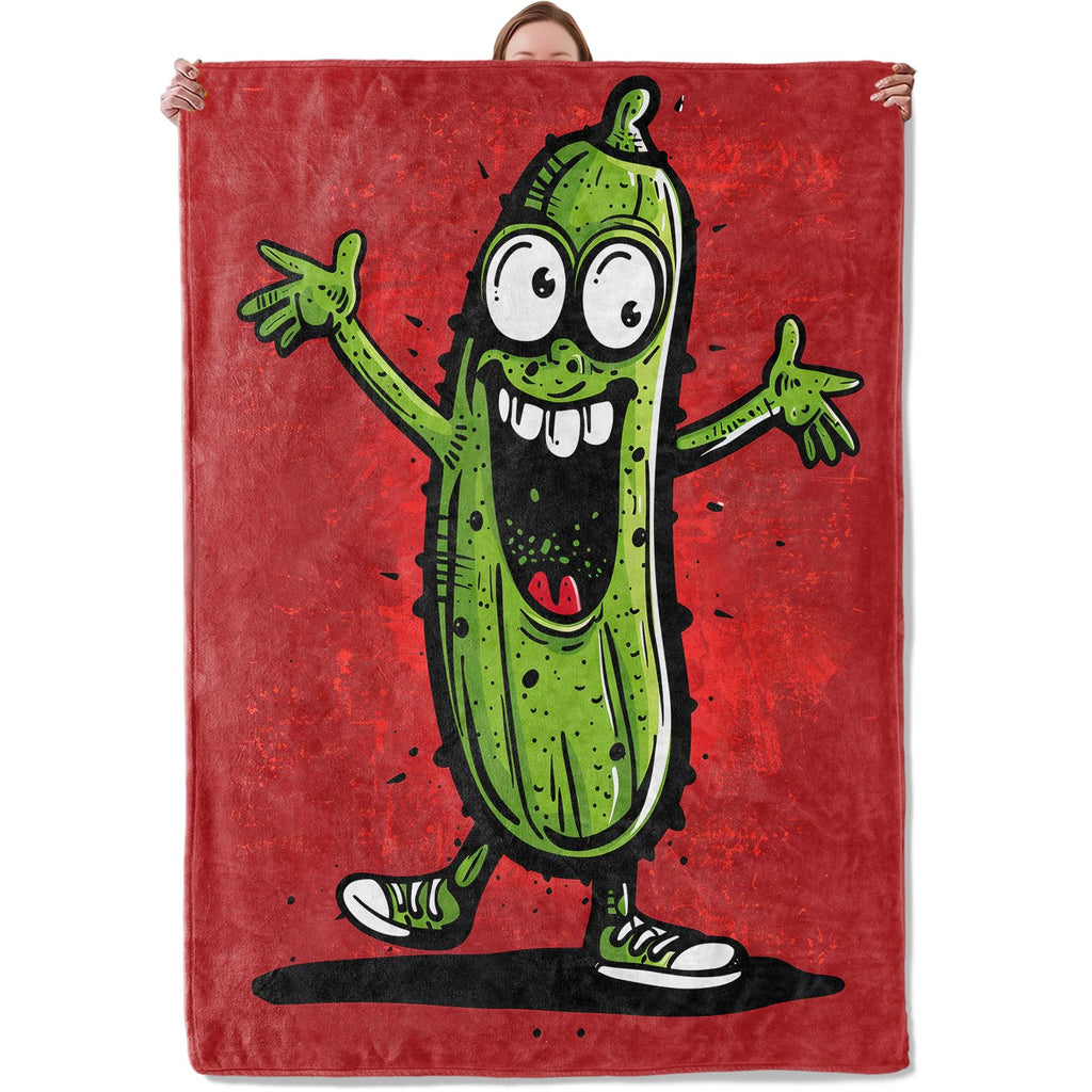 Mounidso Pickle Blanket Flannel Throw Blankets, Funny Vegetable Lightweight Warm Soft Cozy for Cartoon Food Kids Girls Boys, Gifts for Couch Chair Living Room Bedroom Home Decor, 50x60inch