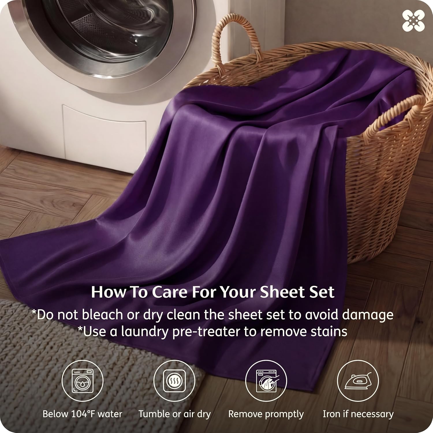 Bedsure King Size Cooling Sheets Set - Breathable Rayon from Bamboo | Soft & Luxurious Plum Color, Deep Pocket Up to 16 Inches