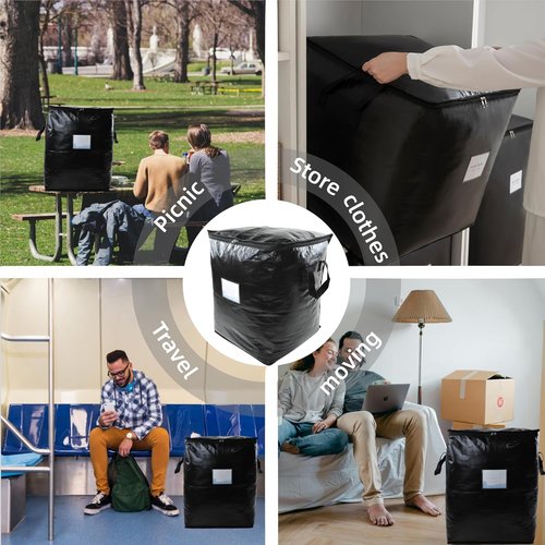 91L Heavy Duty Storage Bags for Clothes - Extra Large Organizing Containers with Reinforced Handles