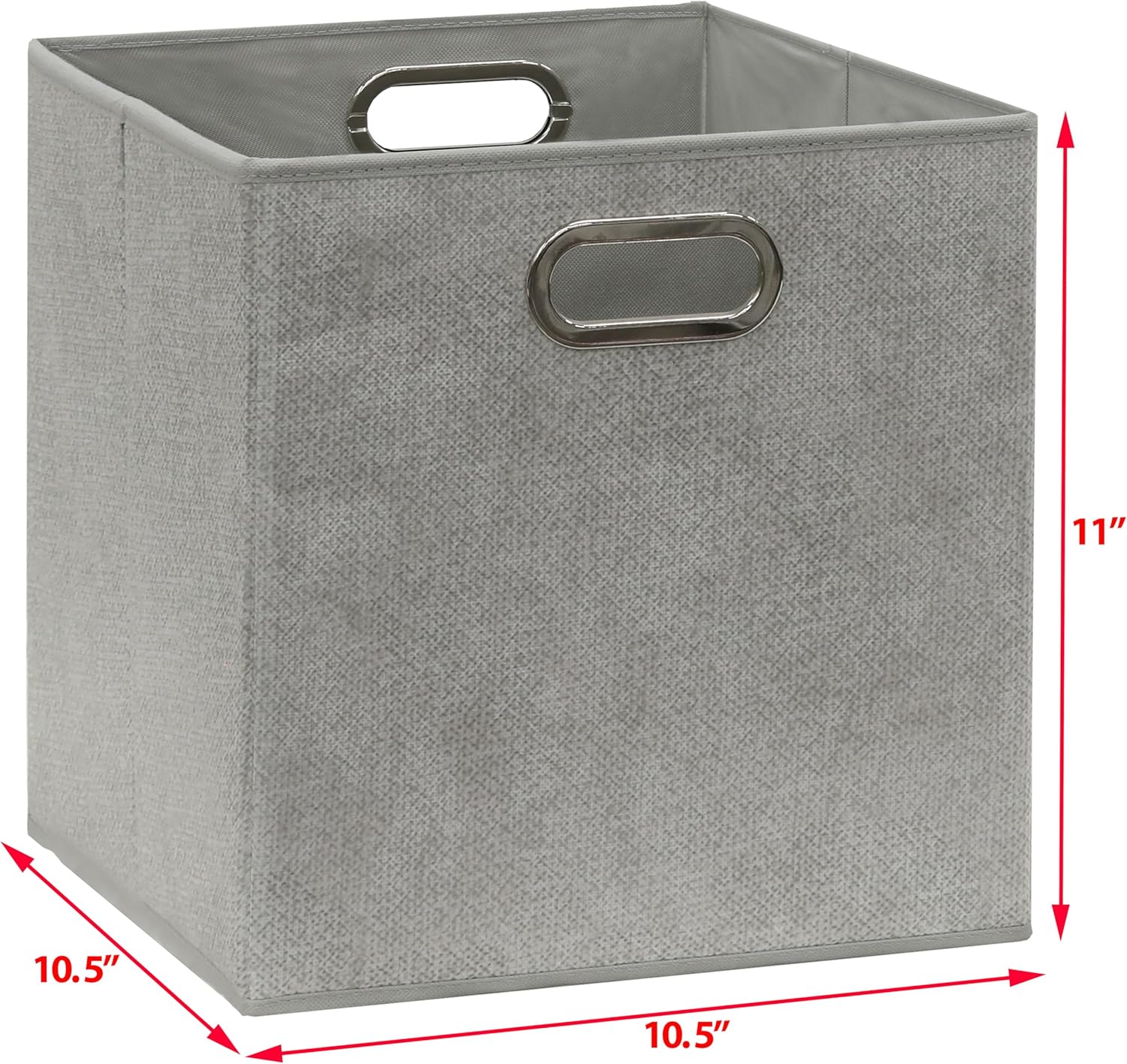 Simple Houseware 11-Inch Collapsible Fabric Cube Storage Bins - Gray, Printed Design, 6 Pack