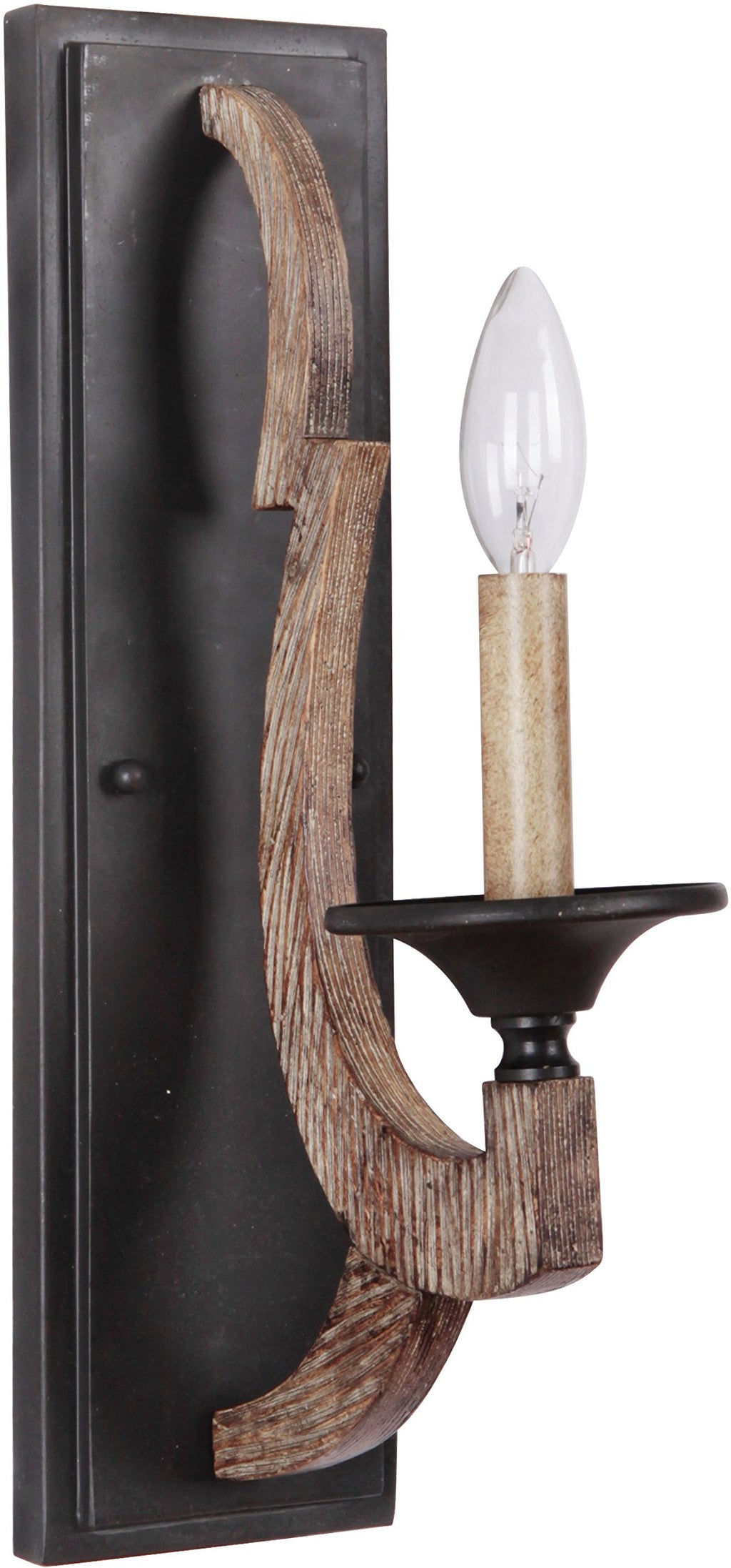 Craftmade 35161-WP Winton Candle Wall Sconce Lighting, 1-Light, 60 Watts, Weathered Pine (5"W x 17"H)