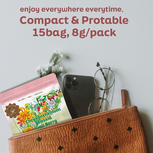 Liver Detox Tea for Women & Men Kidney & Liver Health,Goji Berry, Chrysanthemum, Dandelion, Wolfberry, Cassia Seed Herbel Tea Gifts for Women & Men