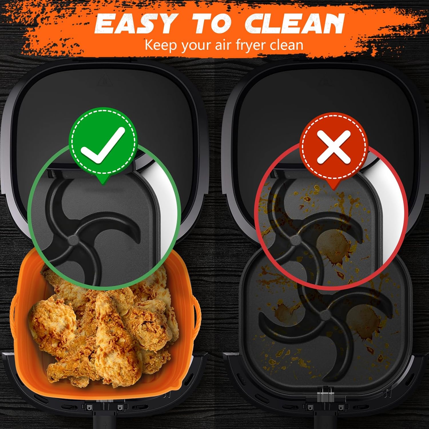 Skiennix 14-Piece Air Fryer Accessories Set - Silicone Liners, Pizza Pan & Baking Cups | Fits 5.8-8QT Models