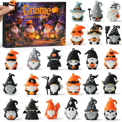 Gnome Advent Calendar 2025 - Halloween Countdown with 24 Collectible Figures | Perfect Gift for Kids & Teens