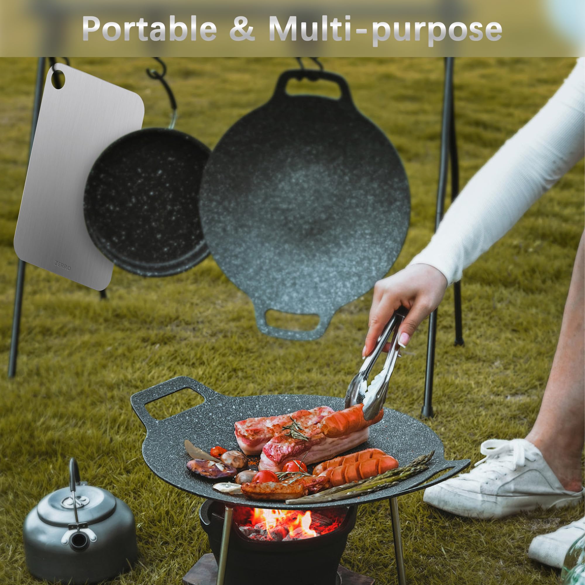 ZERRO Titanium Cutting Board 14.17" x 9.84", 100% Pure Titanium