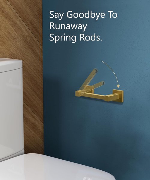 FORIOUS Toilet Paper Holder - Rustproof Stainless Steel Double Post Design | Brushed Gold Finish