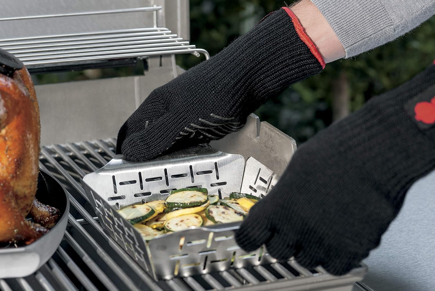 Weber Style Stainless Steel Vegetable Basket - Durable Grill Accessory for Side Dishes | Fits All Weber Grills, Silver