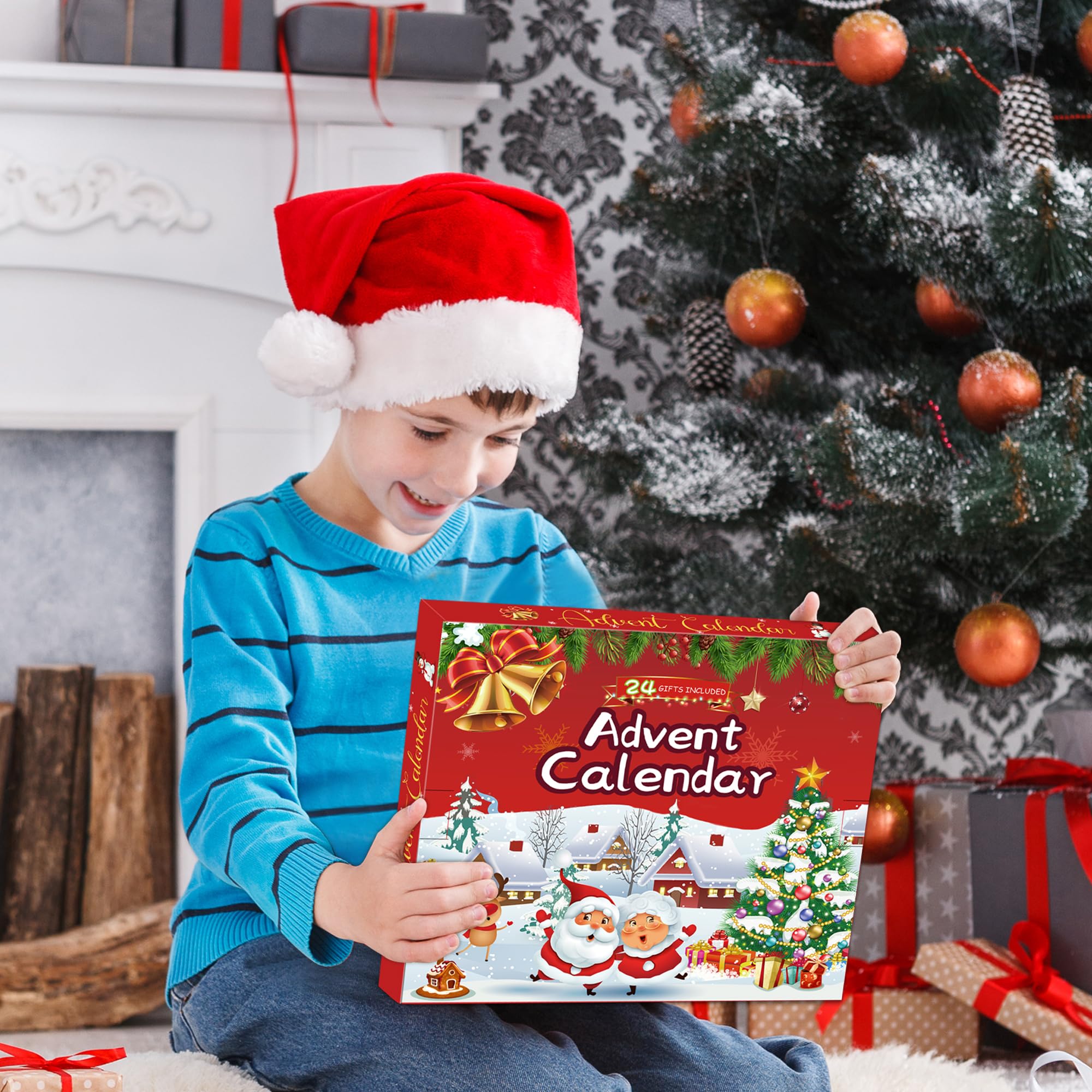 Christmas Advent Calendar 2025 - Countdown Calendar 24 Days with 8 Characters & 16 Creative Role Play Included, Kids Building Kit for Girls and Boys Ages 6 and Up, Surprise Gift for Kids