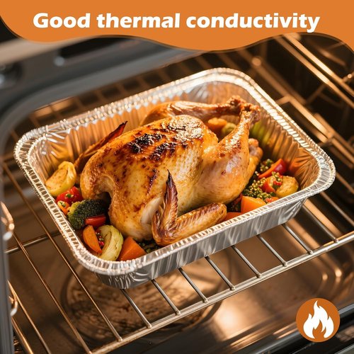 Findful Aluminum Pans - Heavy-Duty 9x13 Foil Pans (30 Pack) for Cooking, Baking & Storing Food - Leak-Proof & Oven-Safe