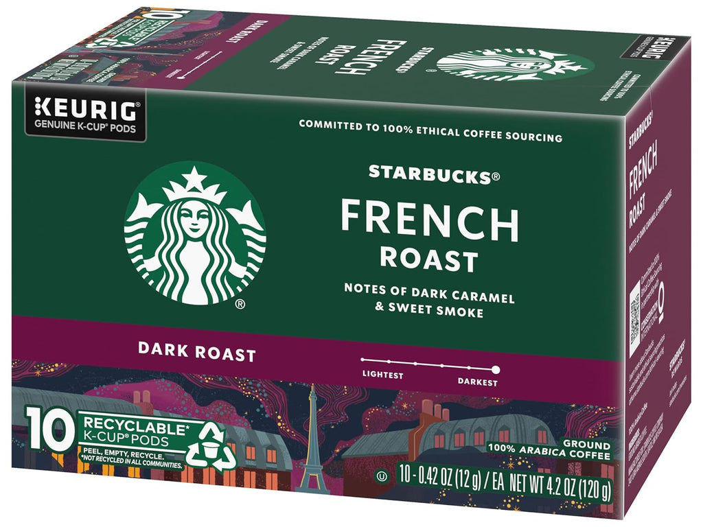 Starbucks French Roast K-Cup Pods - Rich, Bold Flavor | 10 Count Pack