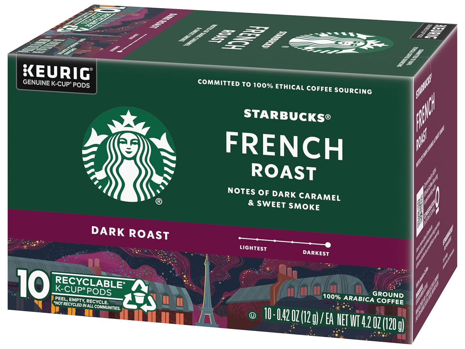 Starbucks French Roast K-Cup Pods - Rich, Bold Flavor | 10 Count Pack