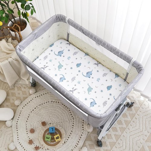 Angelbliss Bassinet Sheets - Ultra Soft & Skin-Friendly 33"x20" Fitted Sheets | 4 Pack for Boys & Girls