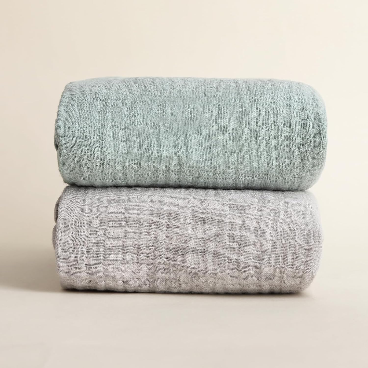 Skiennix Muslin Swaddle Blankets - 100% Cotton, Soft & Breathable, 2 Pack, Large 40 x 40 Inches