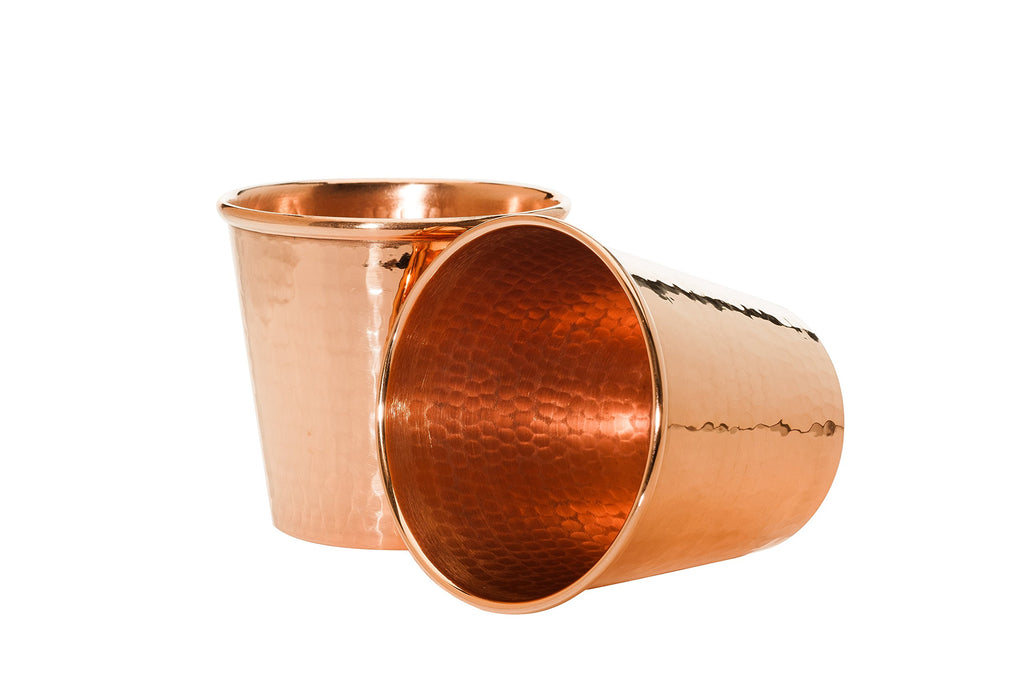 Sertodo Copper Apa Cup | Set of 2, 12 fl oz | Handcrafted, Durable, Artisan Quality Drinkware | Ayurvedic Beverage Serving | Elegant Kitchen & Barware