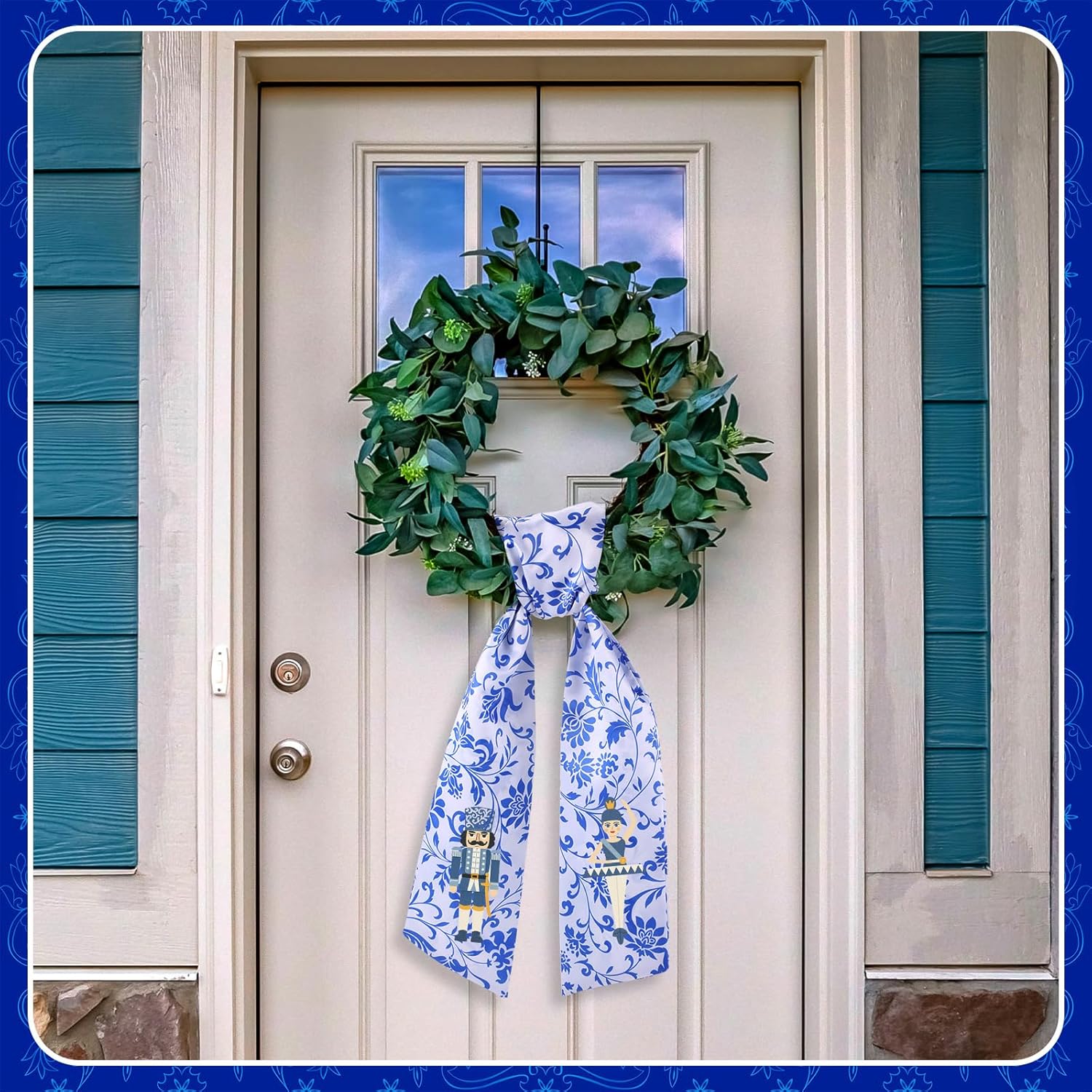 VitalCozy Nutcracker Wreath Sash - Elegant Satin Ribbon for Monogrammed Holiday Decor | Indoor/Outdoor Use