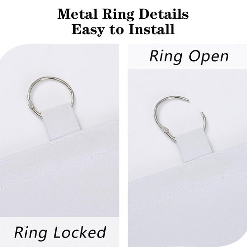 Chyhomenyc Window Blackout Curtain Liners with 18 Rings, Thermal Insulated 100% Blackout Liner for 84 Inch Curtains, Each 50Wx80L, 2 Liners Per Set with 18 Pieces Rings
