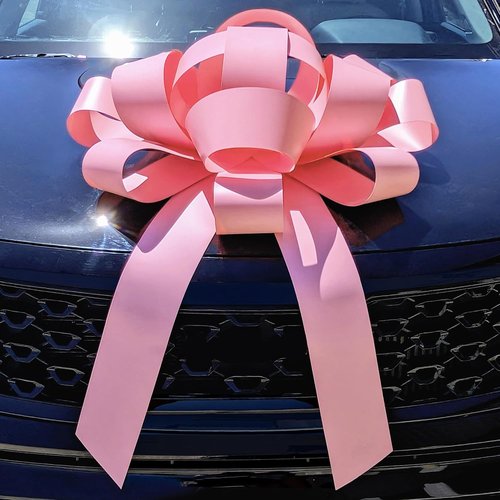 CarBowz Giant 30" Pink Car Bow - Non-Scratch Magnet & Weather-Resistant Vinyl Decor