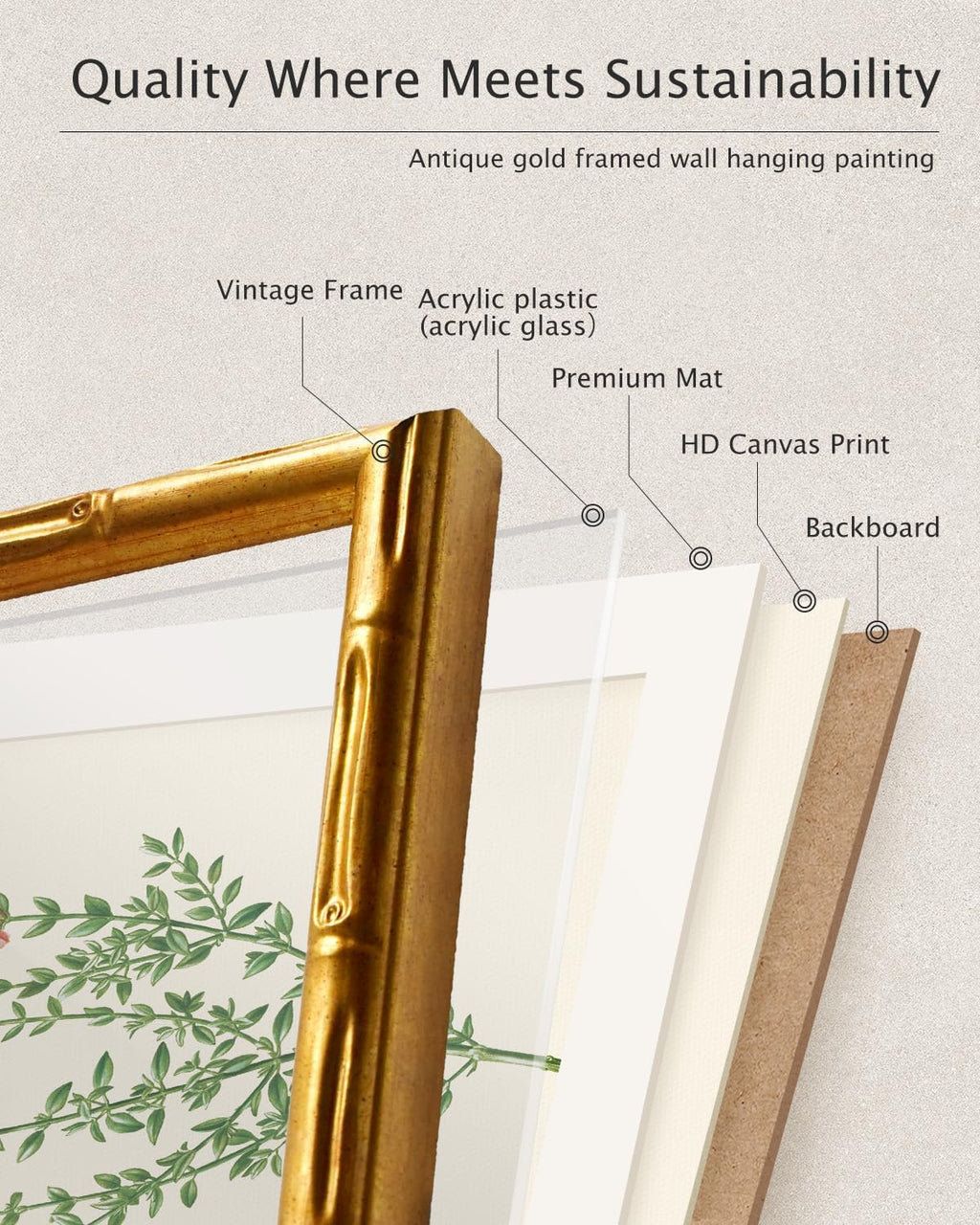 VIYYIEA Gold Framed Bamboo Detail Wall Art - Halloween Pirate Cat Skeleton Canvas Print, 11 x 14 Inch