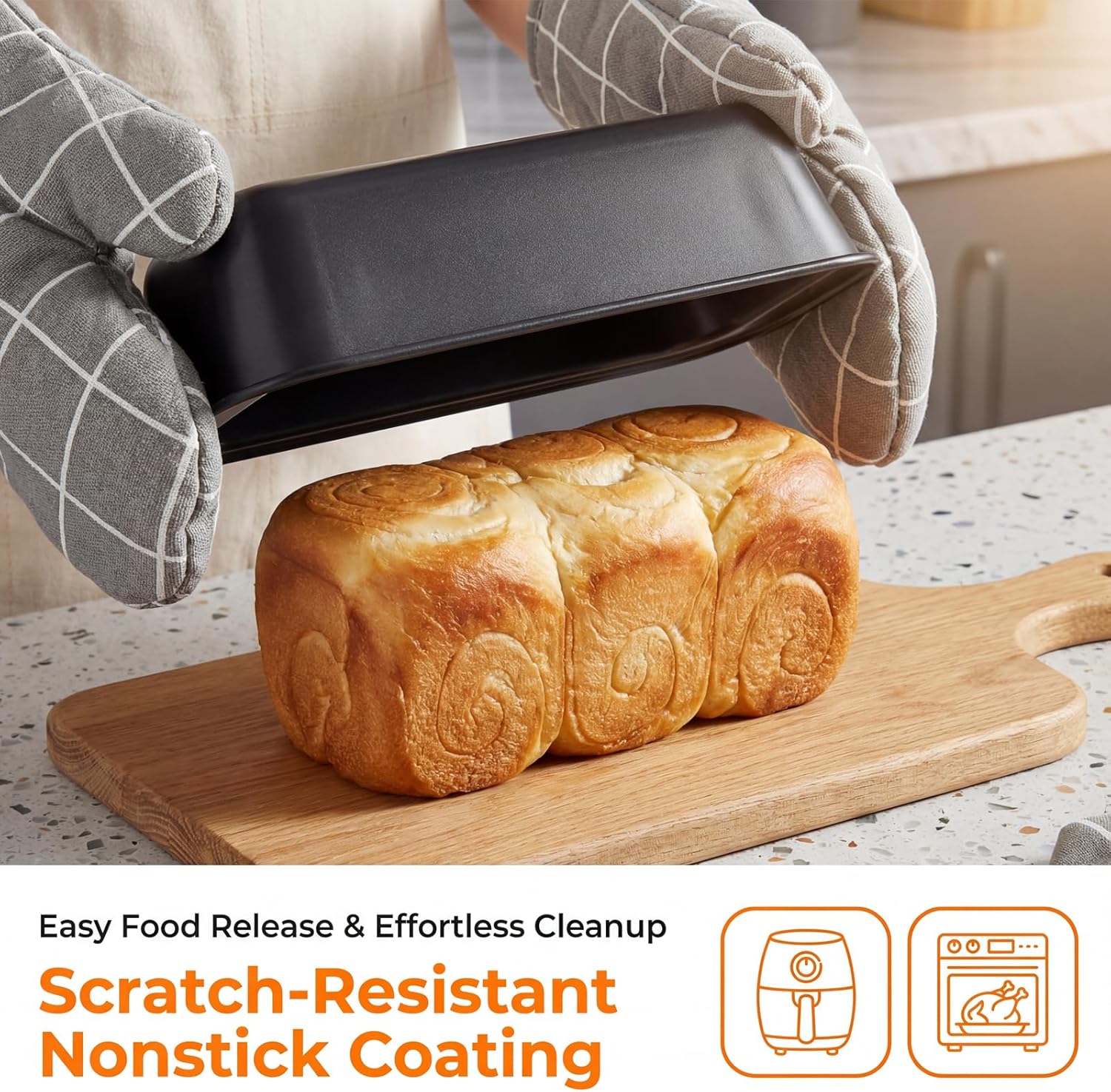 Regine Switzerland Nonstick Baking Set - 6-Piece Bakeware Pans for Cakes, Muffins & Roasting | Oven & Dishwasher Safe
