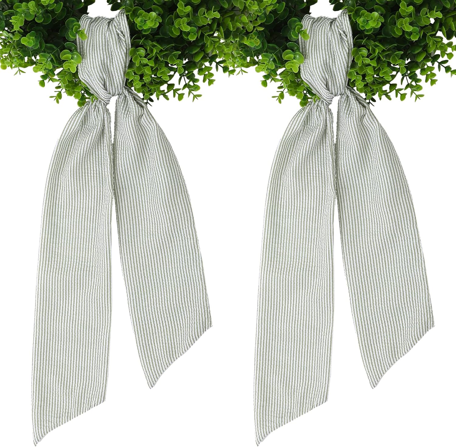 Skiennix Wreath Sash - Holiday Stripes Design | 5.1'' W x 59'' L for Front Door Decor