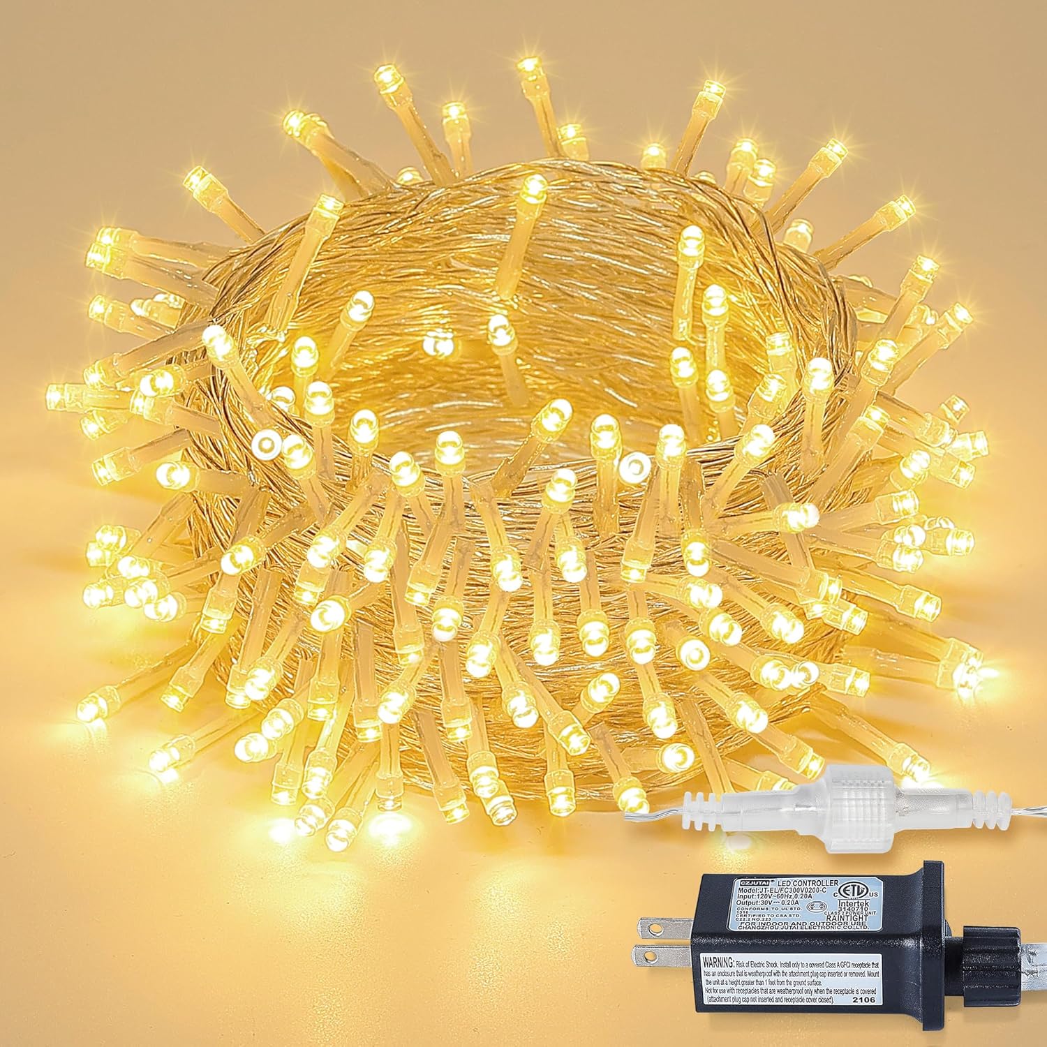 Skiennix 33FT 100 LED Fairy String Lights - Waterproof Indoor/Outdoor Decor | 8 Modes, Warm White