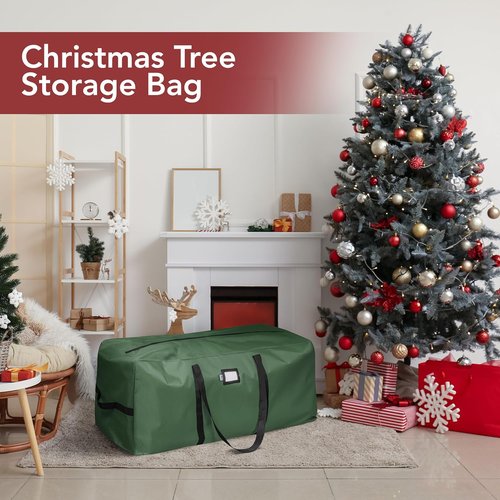 Holiday Cheer Christmas Storage Bag - Heavy Duty Waterproof Design for 9ft Artificial Trees | Durable Handles & Zipper