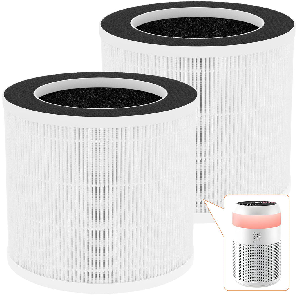 2 Packs Demi Replacement Filter Compatible with Afloia Demi Small Desktop Air Cleaner Purifier for Home Office, 3-in-1 Demi H13 True HEPA Filter,Fine Pre-Filter and Activated Carbon Filter