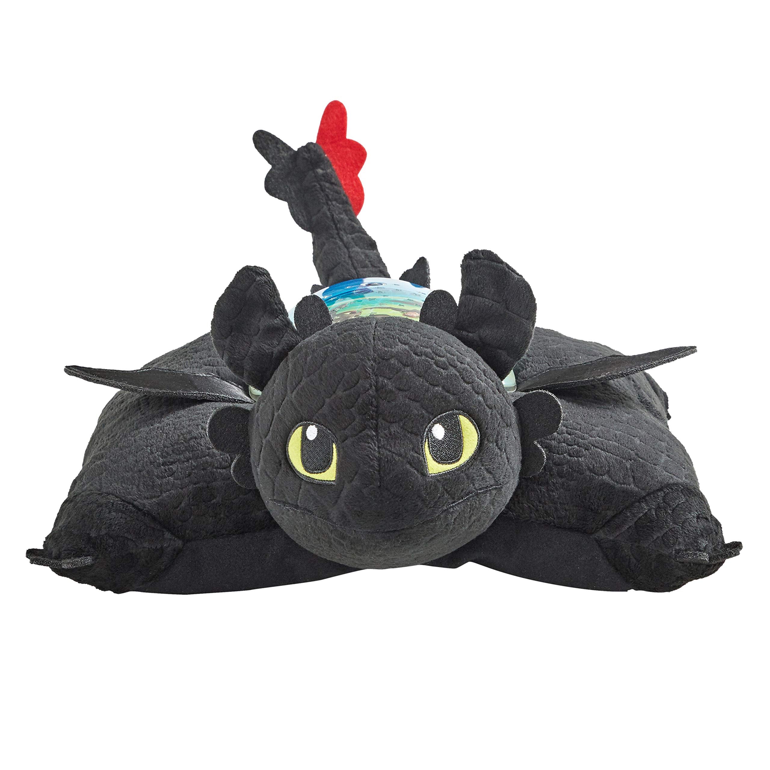 Pillow Pets 11 inch How to Train Your Dragon Toothless Sleeptime Lite, NBC Universal Stuffed Animal Nightlight, Plush Toy Gift for Kids