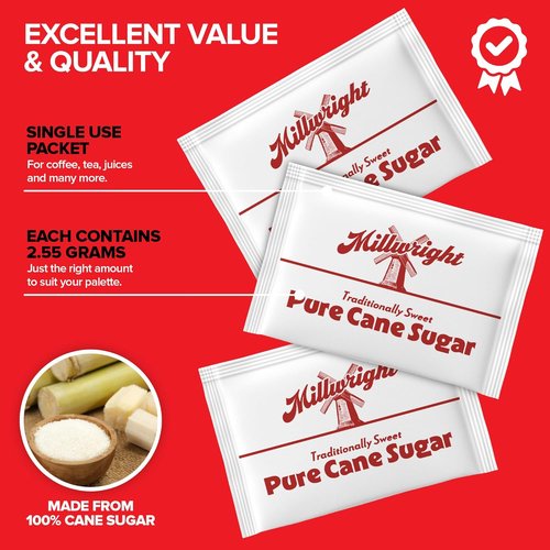 Bulk Sugar Packets - 500 Count White Sugar Packets for Coffee & Tea | Perfect for Restaurants & Offices