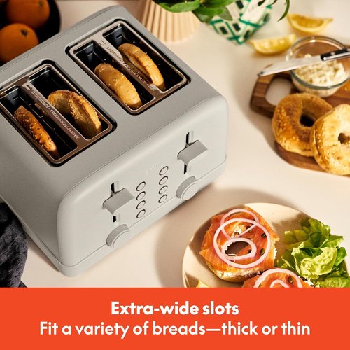 Bella 4-Slice Toaster - 6 Shade Settings with Reheat & Cancel Functions | Removable Crumb Tray, 900 Watts