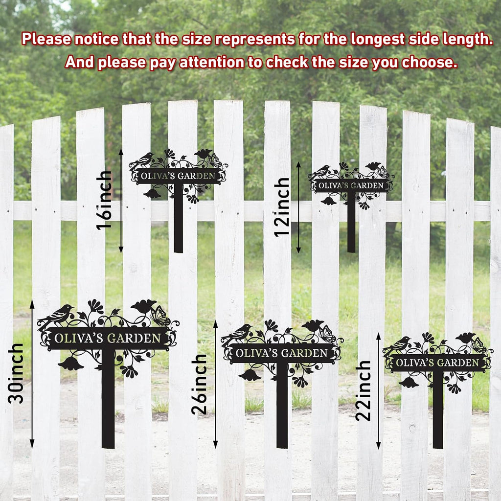 Personalized Metal Garden Sign - Custom Garden Stake | Unique Outdoor Decor for Gardeners