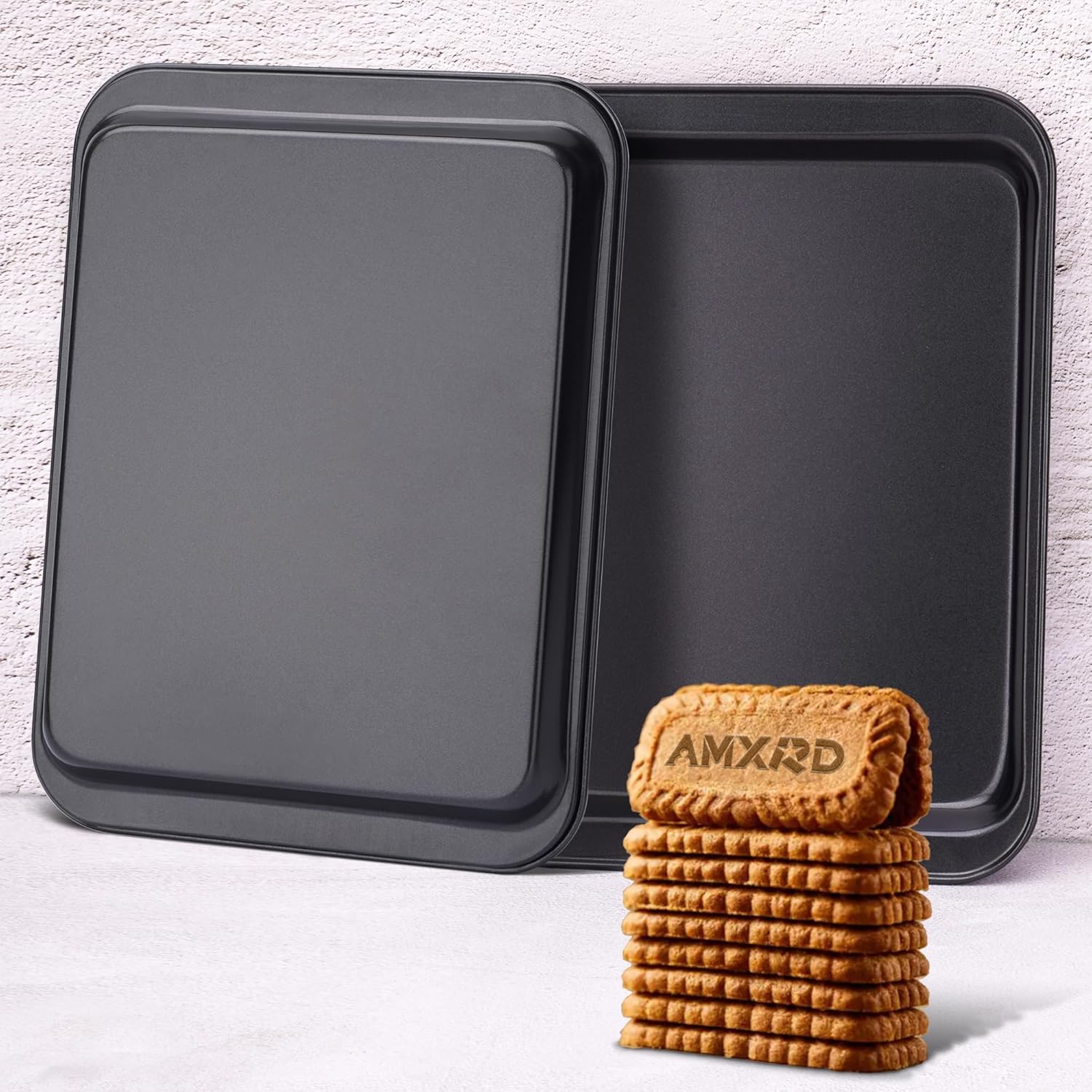 Nonstick Baking Sheets Set by [Brand Name] - Perfect for Toaster Ovens | Ideal for 1-2 Person Households, 9.5” x 7.1”