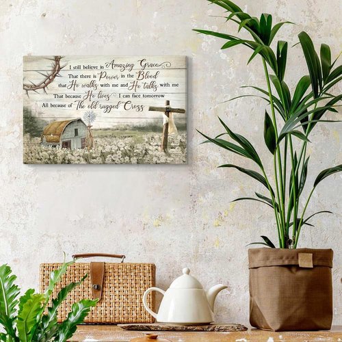 Christian Wall Art by HDXUFJQ - Barn Windmill Canvas Decor | I Still Believe in Amazing Grace (12"x16")