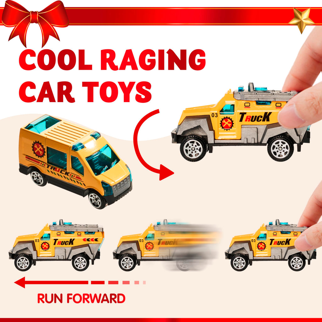 JOYIN 2025 Christmas Advent Calendar Engineering Vehicle, 24 Days Christmas Countdown Alloy Construction Engineering Vehicle for Kids, Vehicles City Construction Cars, Xmas Party Favors Supplies