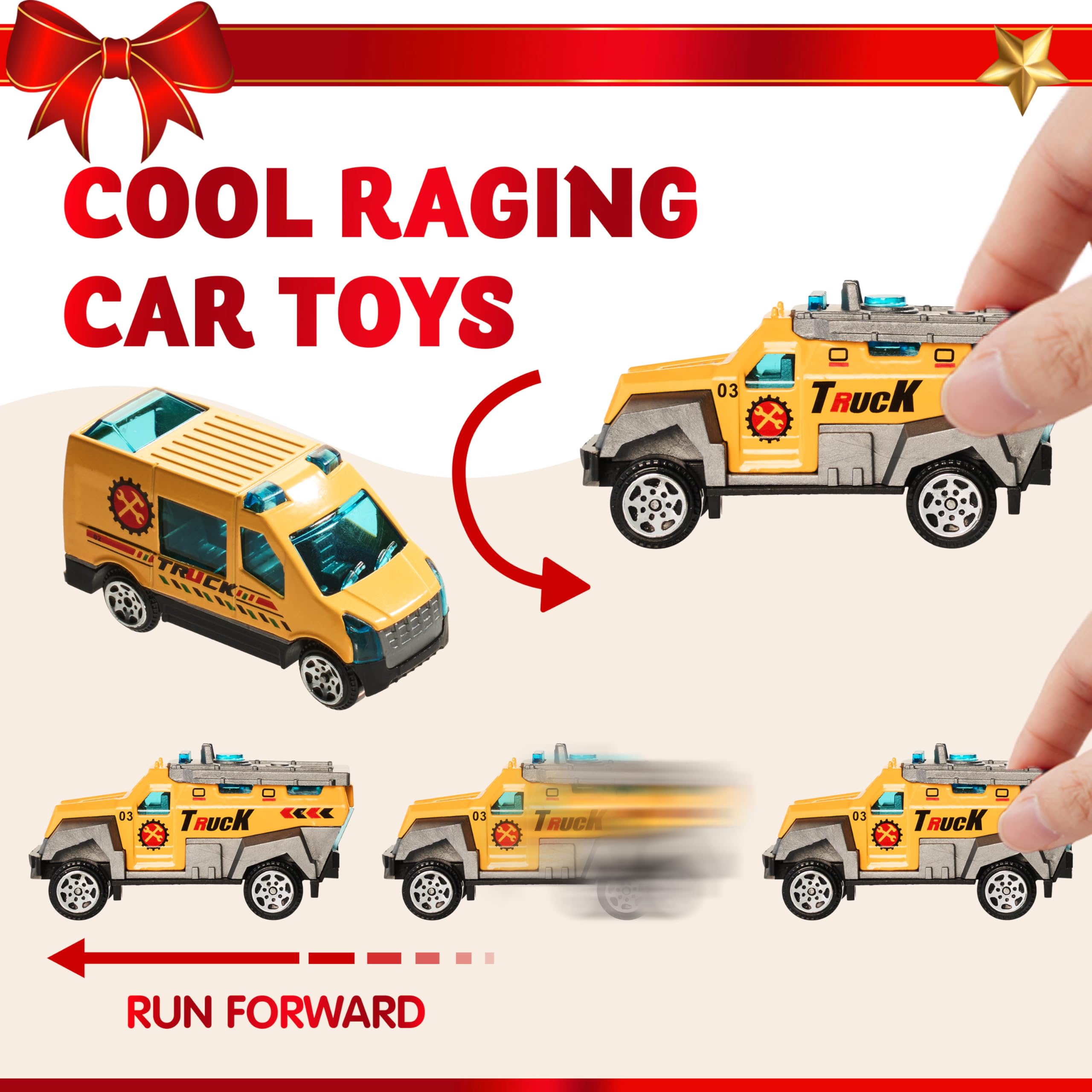 JOYIN 2025 Christmas Advent Calendar Engineering Vehicle, 24 Days Christmas Countdown Alloy Construction Engineering Vehicle for Kids, Vehicles City Construction Cars, Xmas Party Favors Supplies