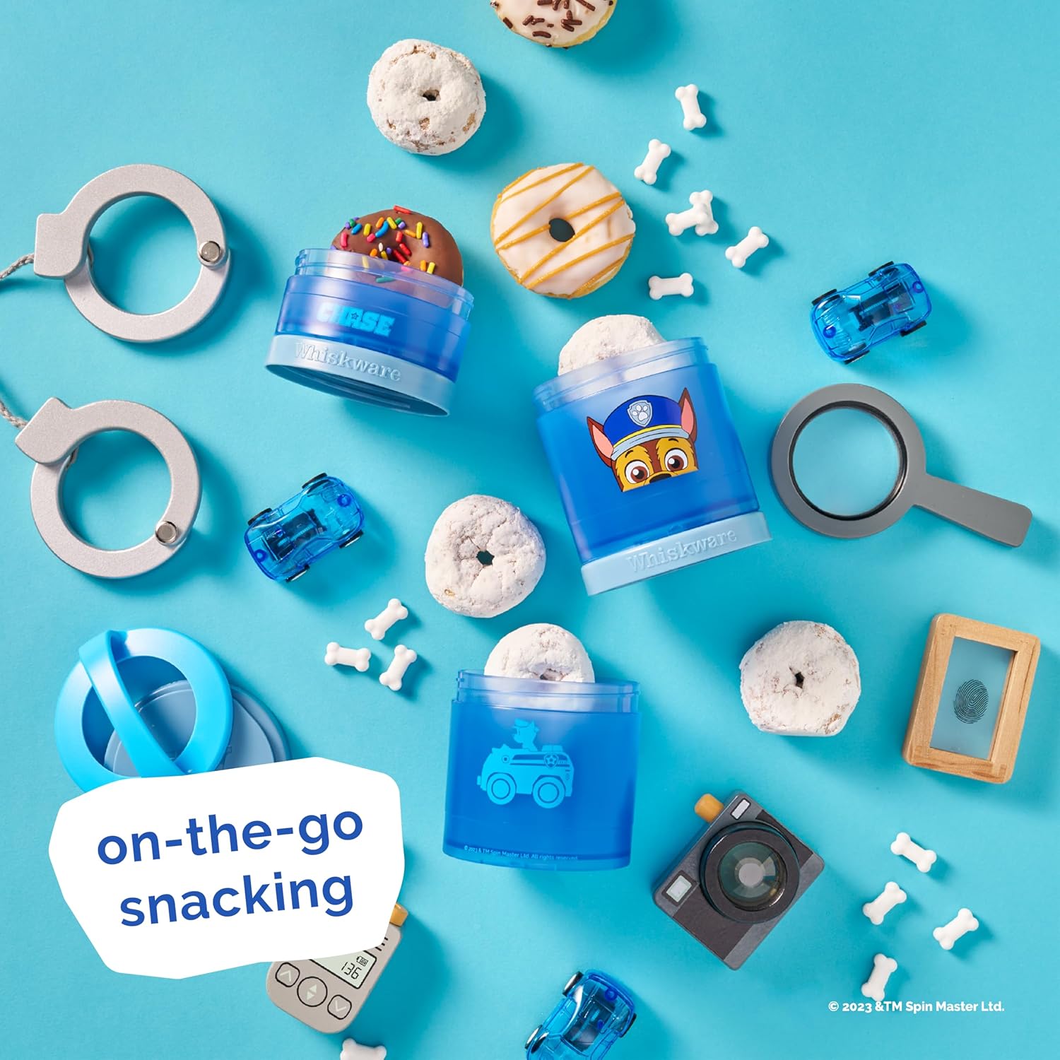 Whiskware Stackable Snack Containers - Durable Food Storage for Kids & Toddlers | Dishwasher Safe, Chase Design