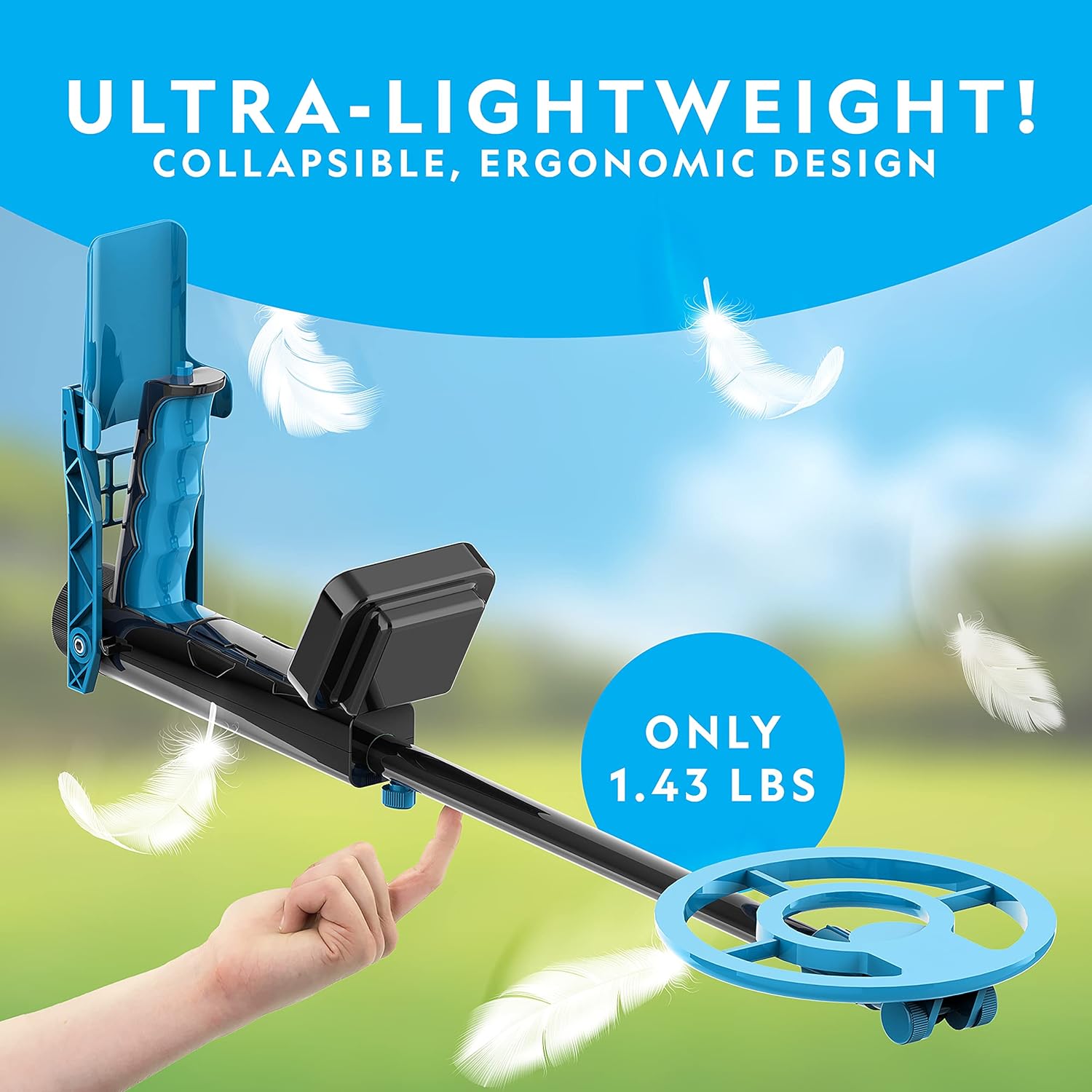 National Geographic Metal Detector for Kids - Waterproof 7.4" Coil, Lightweight with Pinpoint Function & LCD Display