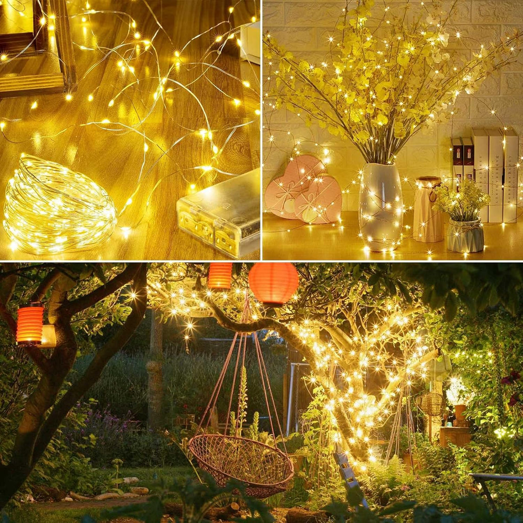 Skiennix 20FT Battery Operated Fairy Lights - Waterproof 60LED Twinkle String Lights for Indoor/Outdoor Décor | Warm White