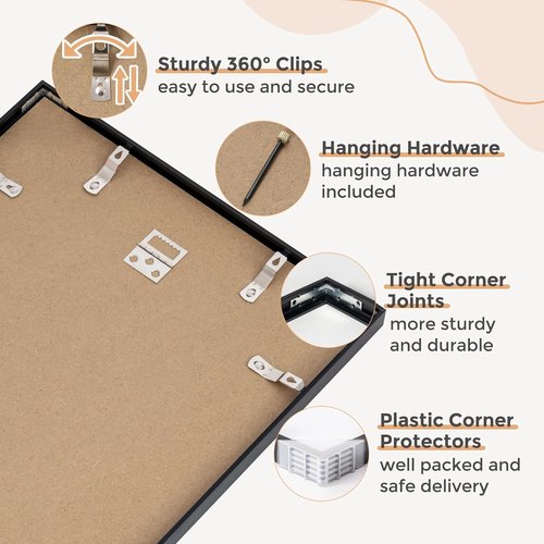 FLYJOE 11x14 Picture Frame - Stylish Metal Frame with Mat for 8x10 Photos | Black Aluminum Design