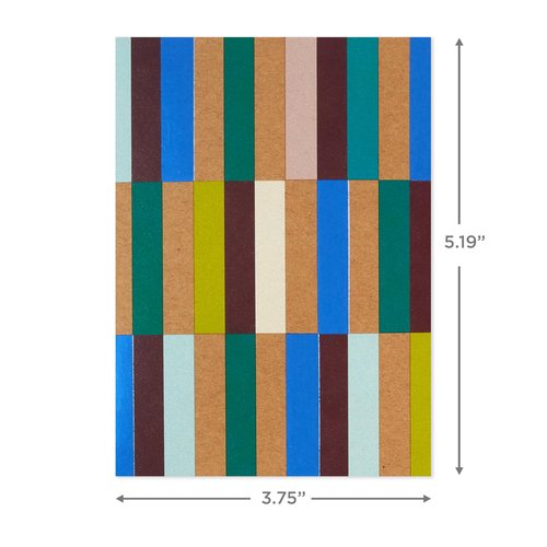 Hallmark Geometric Note Card Assortment (24 Blank Cards with Envelopes) Blue Foil, Green, Yellow, Kraft Brown