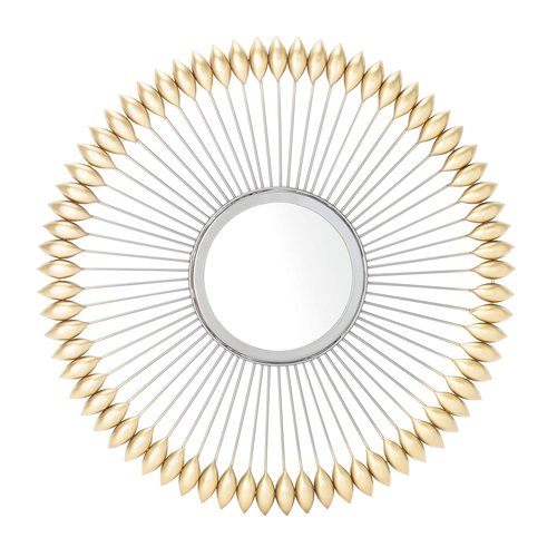 SAFAVIEH Home Rulan Zinc and Gold Sunburst 23-inch Round Decorative Accent Mirror