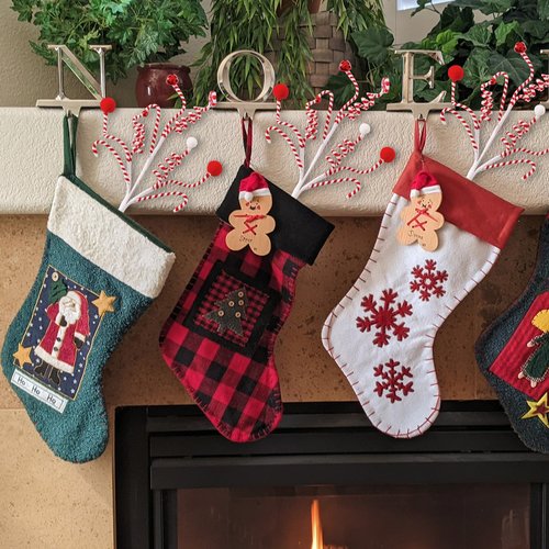 ZHANYIGY 4PC Set Red/White Christmas Tree Decorations - Woolen Candy Curly Picks, Bells Picks for Home Office Vase Party Ornaments
