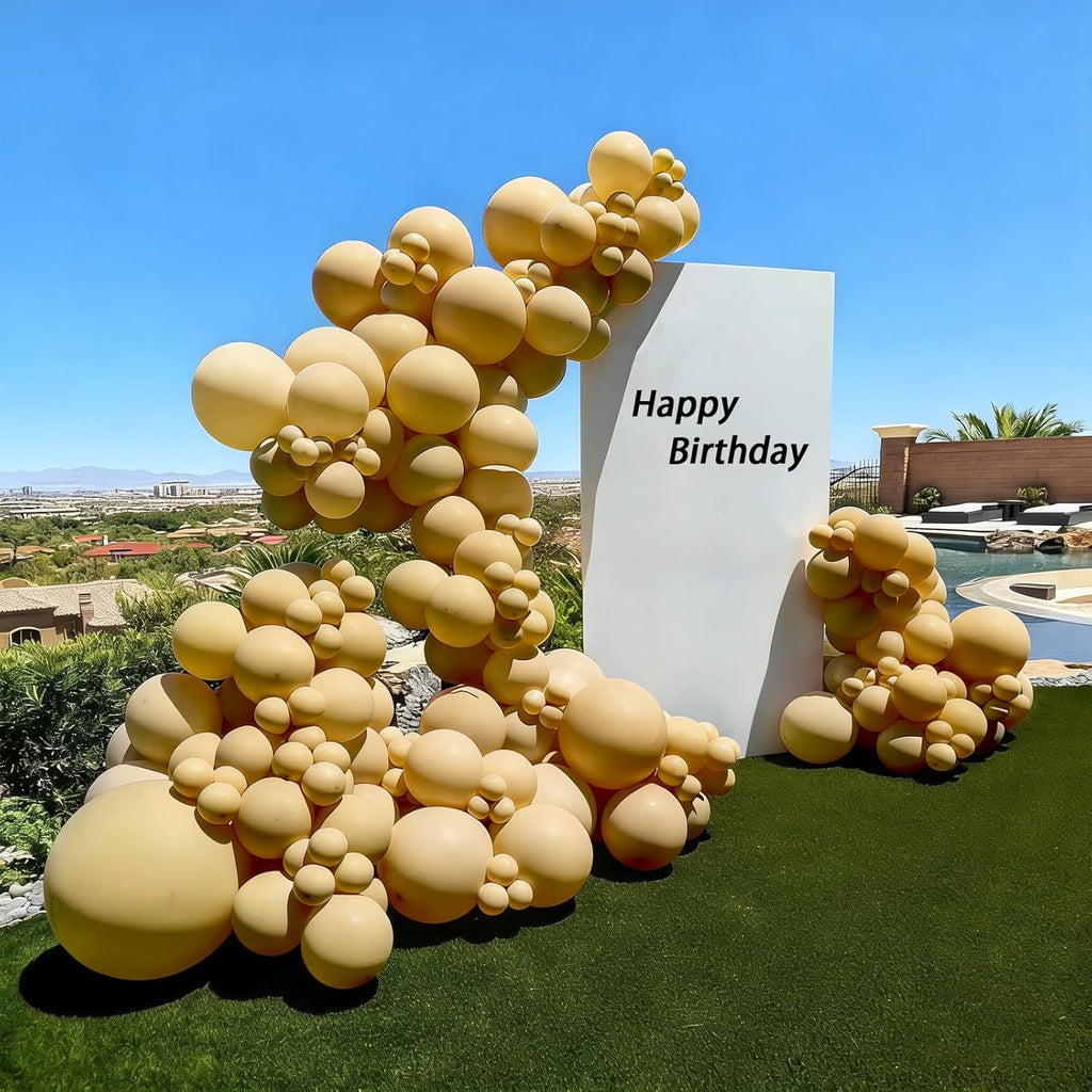 Skiennix 120pcs Tan Balloons - Light Brown Balloon Arch Kit for Boho Wedding & Party Decor | 5-18 Inch Sizes