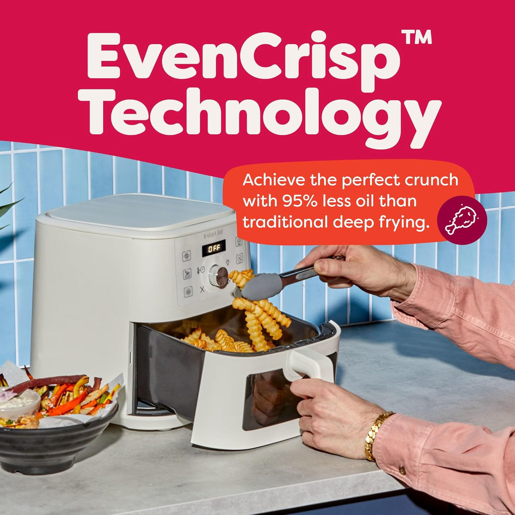 VORTEX Instant Pot 4Qt Mini Air Fryer - 6-in-1 Versatility with Custom Programs | Sea Salt Finish